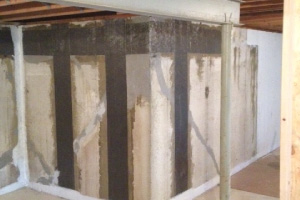 Carbon Fiber Wall Support System on Basement Wall