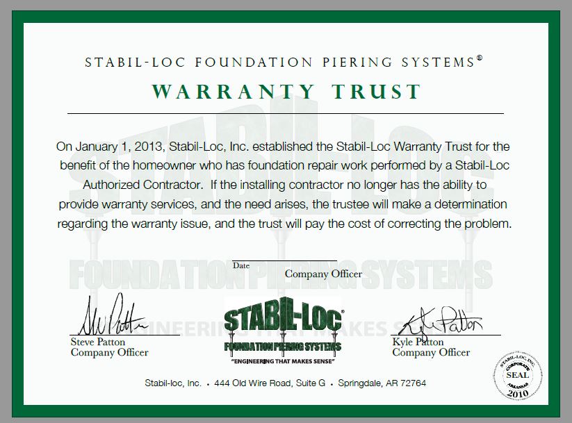 Stabil-Loc Warranty Trust